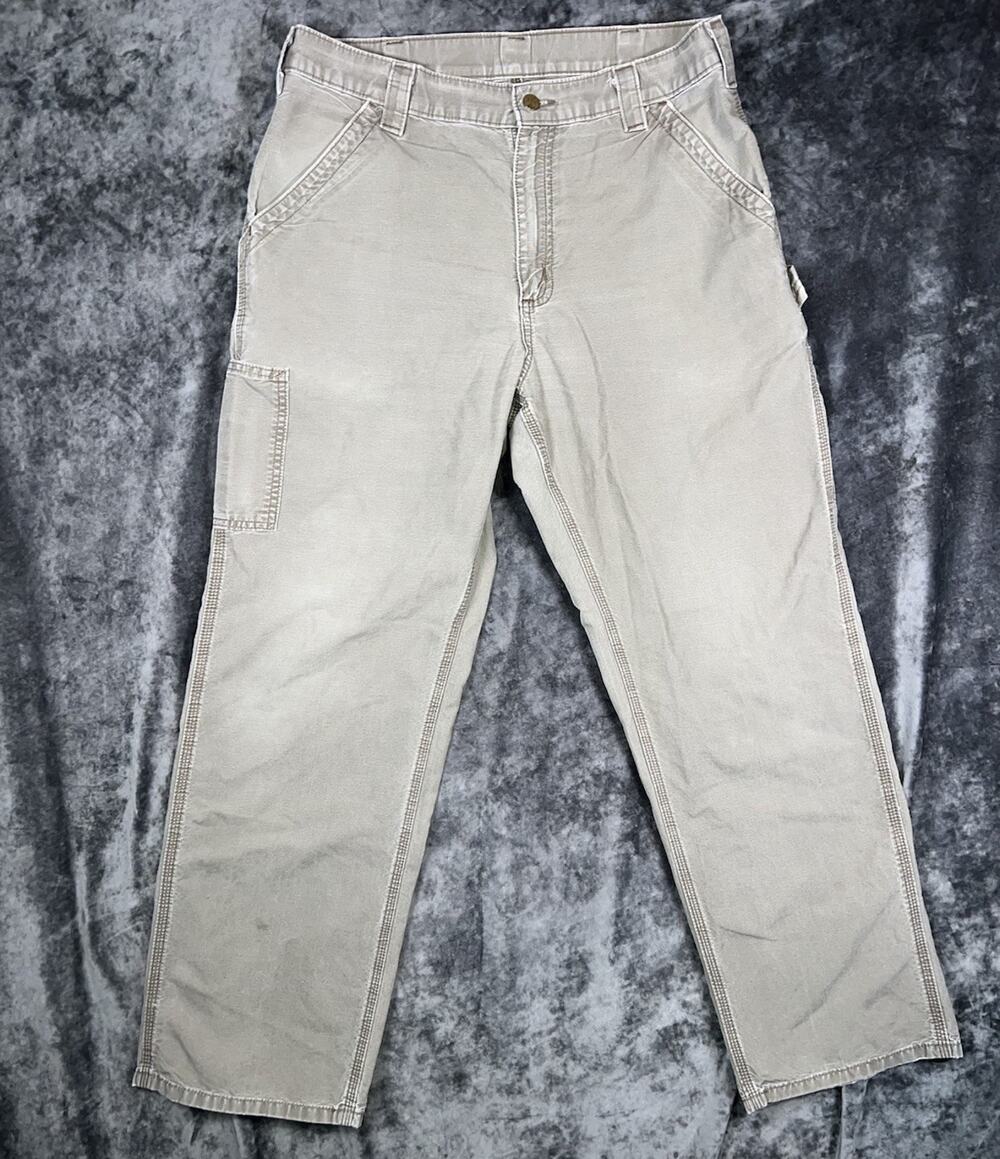 Carhartt B151 LBR Dungaree Fit 34x32 (34x30) Beige Work Pants